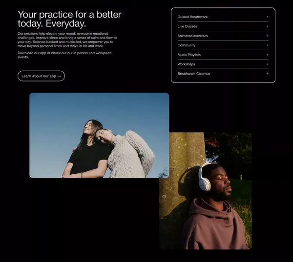 Breathpod - Landing design inspiration