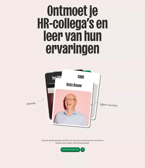 Make HR Work | Wij verbinden HR-professionals - Landing design inspiration