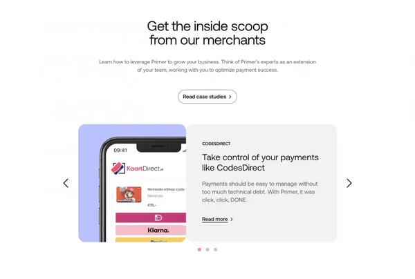 Primer: The ultimate commerce & payments automation platform - Landing design inspiration