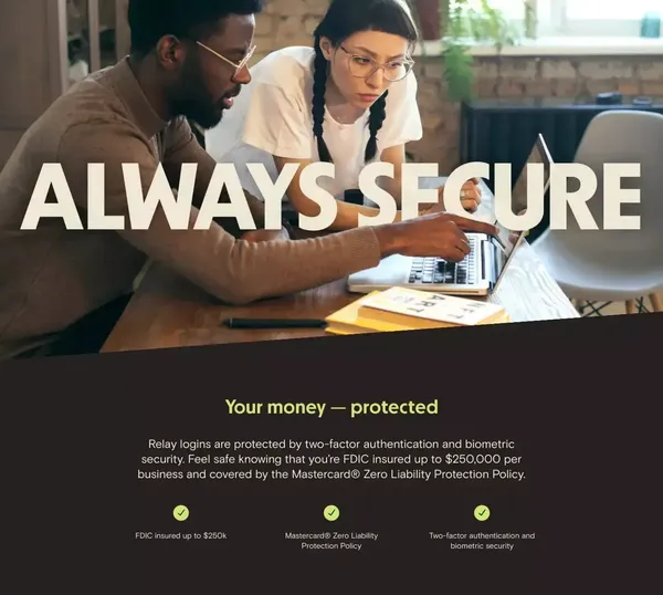 Relay | Online Business Banking | On The Money, All The Time - Landing design inspiration