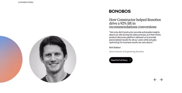 AI Ecommerce Search and Product Discovery | Constructor - Landing design inspiration