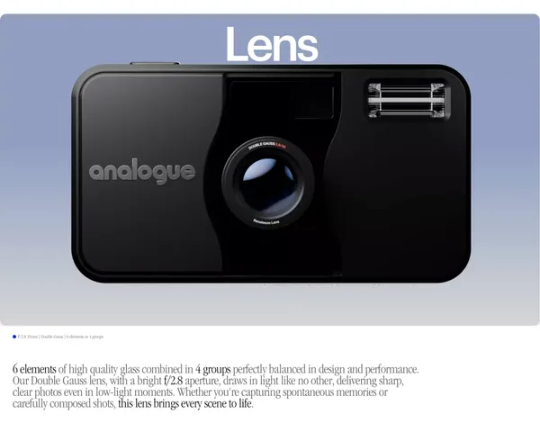Analogue aF-1 | Just point and shoot. - Landing design inspiration