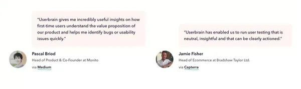 Userbrain - User testing made simple - Landing design inspiration