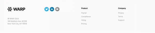 Warp | Modern compliance & payroll for startups - Landing design inspiration