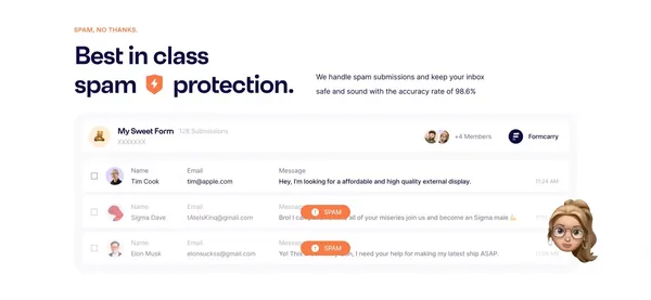 Formcarry. | Hassle-free HTML Forms - Landing design inspiration