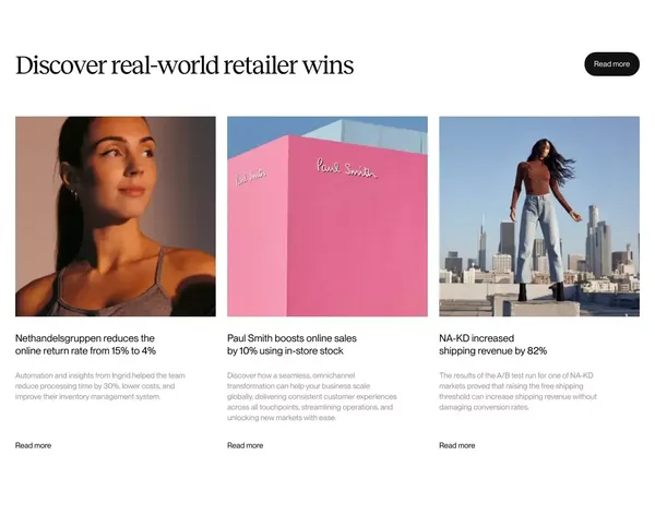 Ingrid – Optimize delivery. Delight customers. - Landing design inspiration
