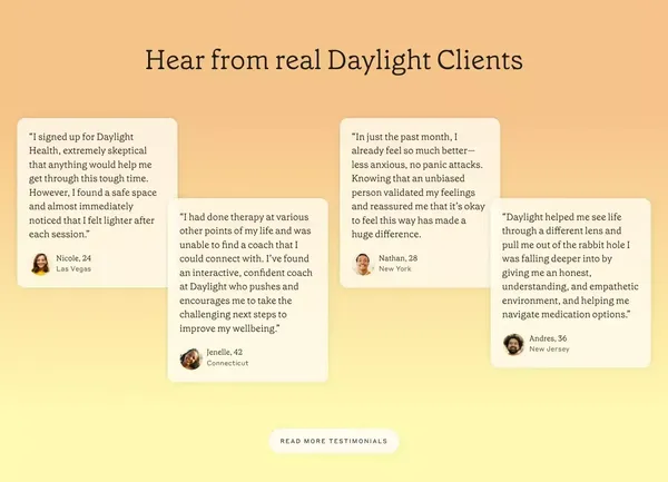 Daylight Health - Landing design inspiration