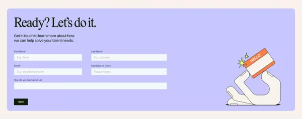 Amby - Recruiting & HR Services to Grow Your Team. - Landing design inspiration