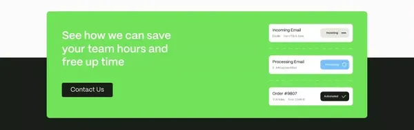 Process order requests automatically. - Landing design inspiration