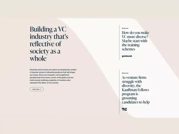 Kauffman Fellows | Where Purpose Gathers - Landing design inspiration