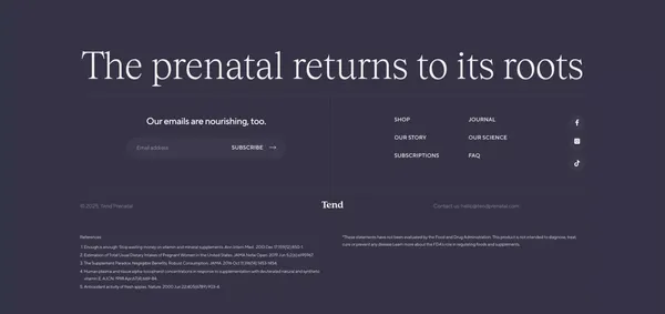 Tend Prenatal - Landing design inspiration