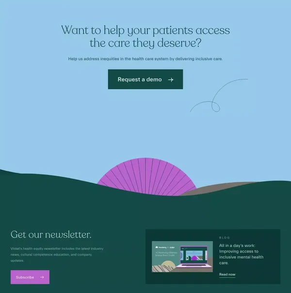 Deliver more inclusive care. | Violet - Landing design inspiration