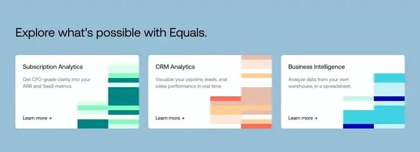 The Connected Spreadsheet: Subscription Analytics, CRM, & BI - Landing design inspiration