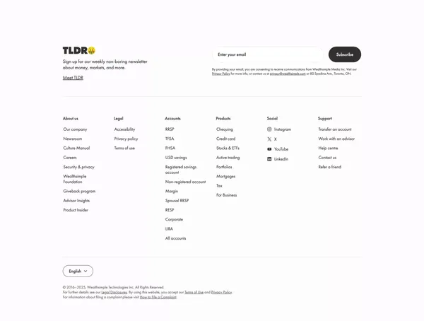 Wealthsimple: Better than your bank - Landing design inspiration