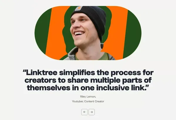 Link in bio tool: Everything you are, in one simple link | Linktree - Landing design inspiration