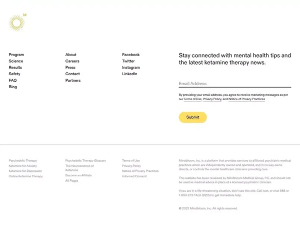 Mindbloom: ketamine therapy for anxiety and depression - Landing design inspiration