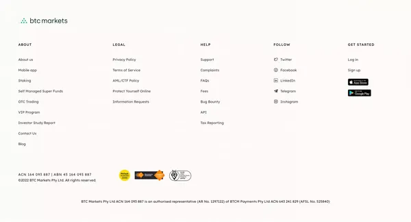 BTC Markets - Landing design inspiration