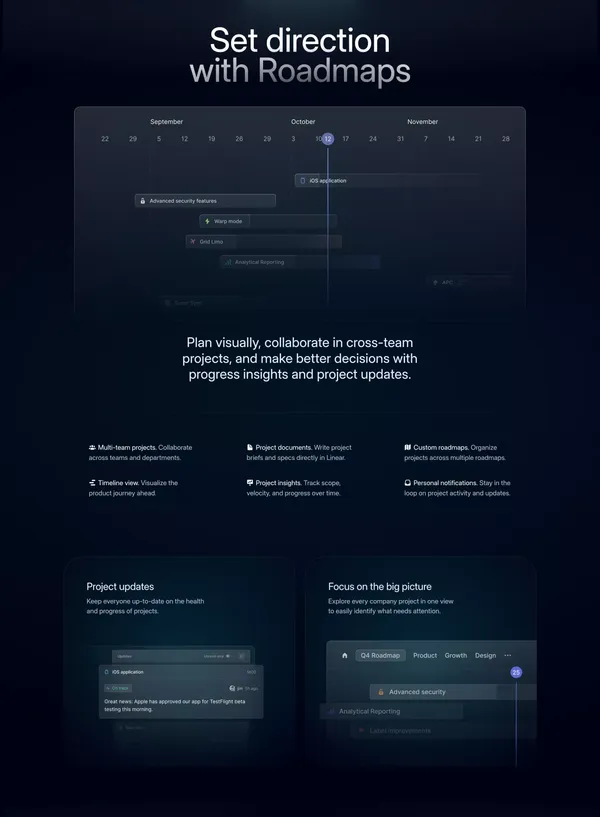 Linear ⋅ A better way to build products - Landing design inspiration