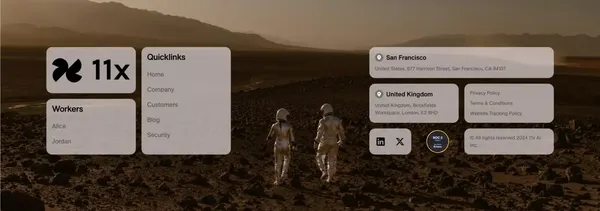 11X – Digital workers, Human results - Landing design inspiration