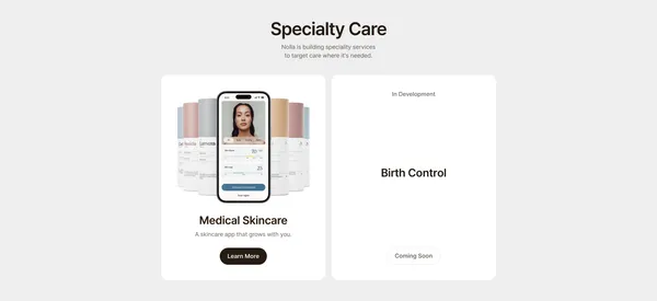Nolla — Great Care Starts with Good Questions - Landing design inspiration