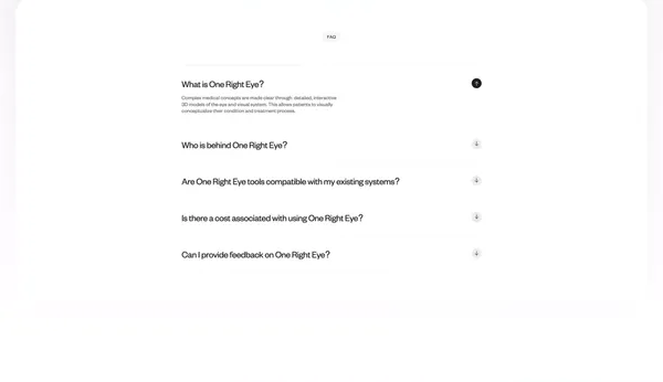 One Right Eye - Landing design inspiration