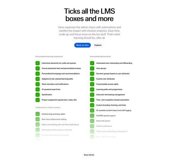 Personalized, collaborative learning | Sana Labs - Landing design inspiration