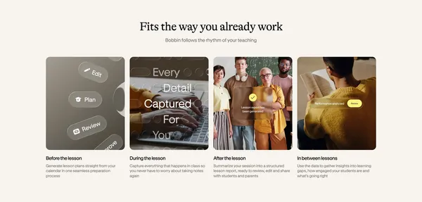 Bobbin - AI lesson planning for tutors | TutorCruncher - Landing design inspiration
