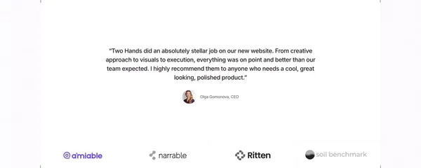 Two Hands | Webflow Design & Development Studio - Landing design inspiration