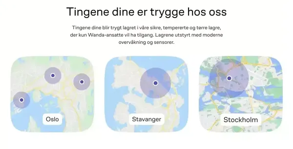 Henter, lagrer, tar vare på og returner tingene dine  - Wanda - Landing design inspiration