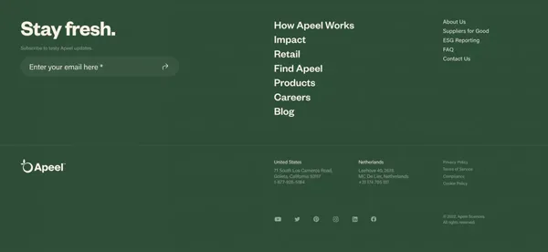 Apeel | Food Gone Good - Landing design inspiration