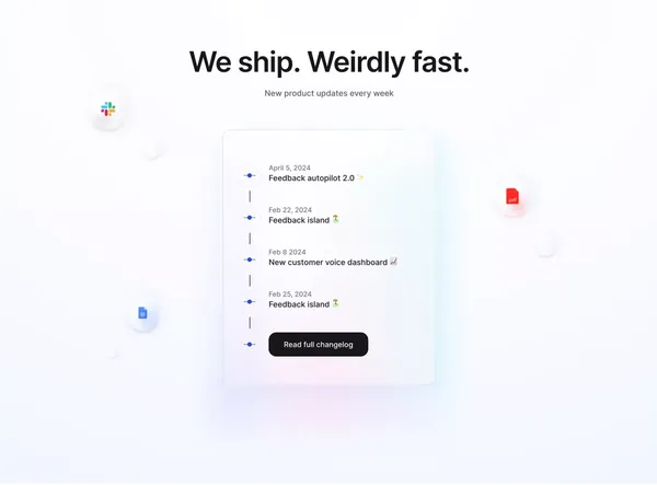 Cycle | Your feedback hub, on autopilot - Landing design inspiration