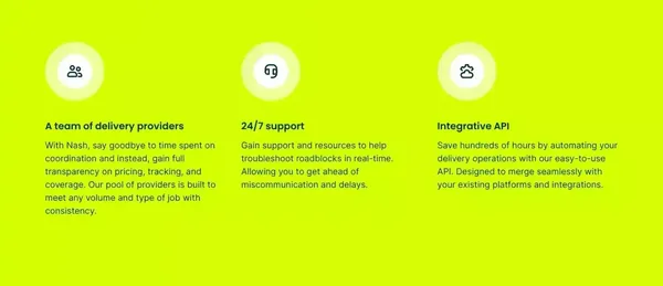 Nash - Reliable local delivery for any business - Landing design inspiration