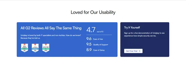 Uniqkey: Simplify Access and Secure your Business - Landing design inspiration