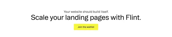 Flint | Autonomous websites. Launch landing pages fast. - Landing design inspiration