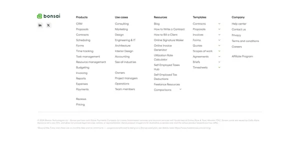 Bonsai - Business management software - Landing design inspiration