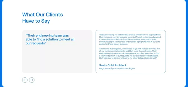 Hart | Better Healthcare Data for Better Healthcare Outcomes - Landing design inspiration
