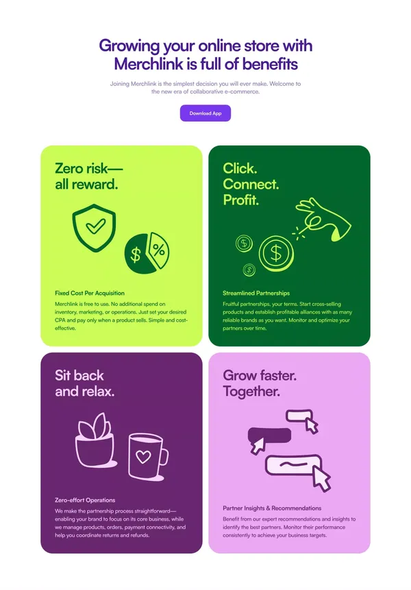 Merchlink: The New Era of Collaborative eCommerce - Landing design inspiration