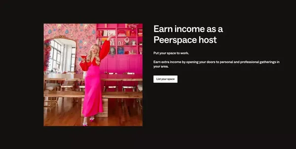 Peerspace | Unique venues for meetings, events, photo & film shoots - Landing design inspiration