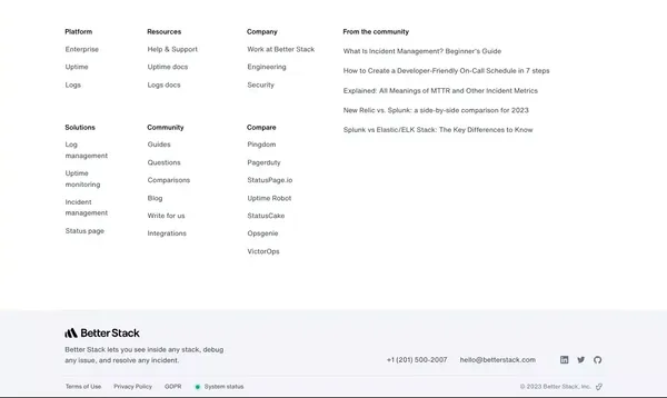 Better Stack: Spot, Resolve, and Prevent Downtime. - Landing design inspiration