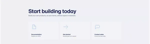 Column — The developer infrastructure bank - Landing design inspiration
