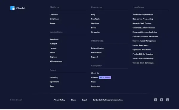 B2B Data Activation Platform for Marketing Intelligence | Clearbit - Landing design inspiration