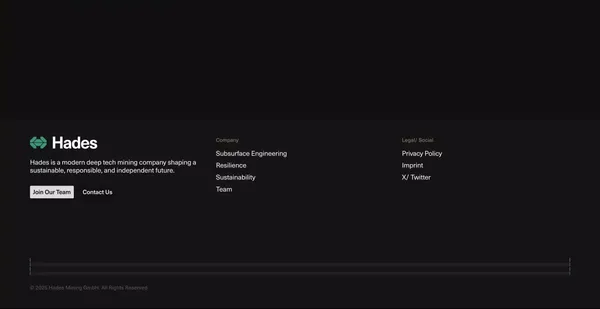 Hades Mining - Landing design inspiration
