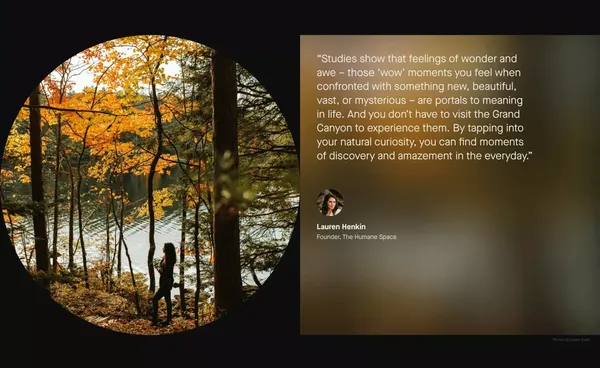 The Humane Space - Unlock the power of curiosity and awe. - Landing design inspiration