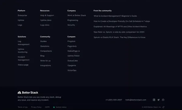 Enterprise | Better Stack - Landing design inspiration