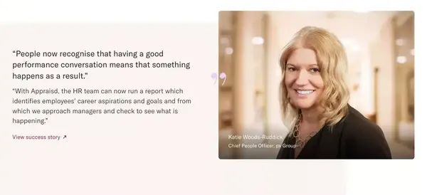 Appraisd | The dedicated performance management platform - Landing design inspiration