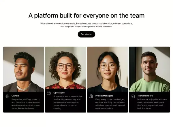 Bonsai - Business management software - Landing design inspiration