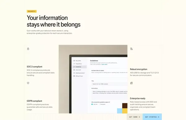 Quin — Meet your dream assistant - Landing design inspiration