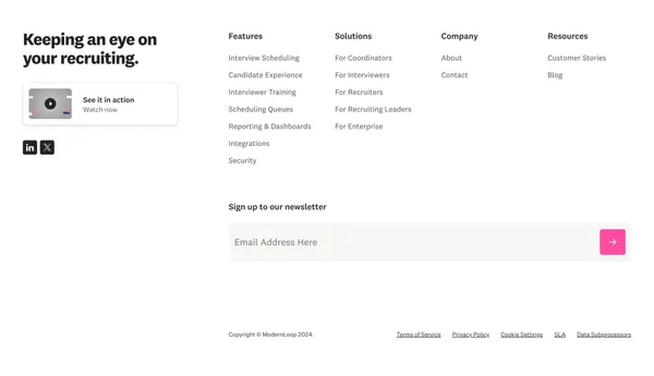 ModernLoop | The automated scheduling platform for interviews - Landing design inspiration
