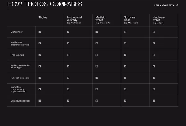 Tholos MPC Crypto Wallet: Friendly & Secure for Funds, DAOs, Companies - Landing design inspiration