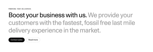 Airmee | Fossil free, fast delivery - Landing design inspiration